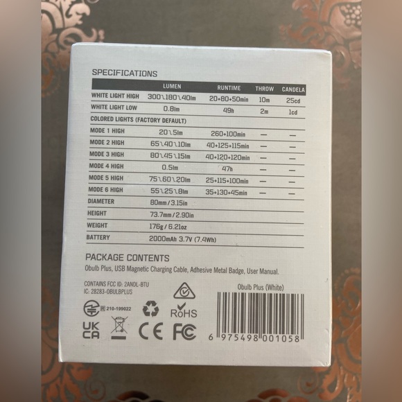 Olight Obulb Plus, touch switch light orb app control, new in package - Picture 3 of 6